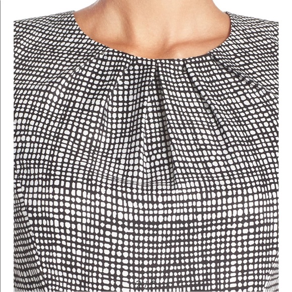 Ellen Tracy Pleated Twill Fit Flare Dress 2 - Picture 4 of 5